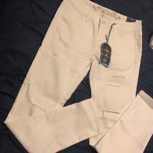 White distressed Wax jeans